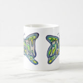 Faith Word Art Blue Butterfly Wings Coffee Cup Kaffeetasse (Mittel)