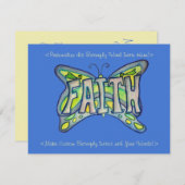 Faith Word Art Butterfly Wings Custom Einladungen (Vorne/Hinten)