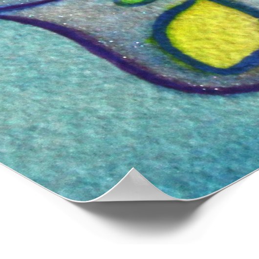 Faith Word Blue Butterfly Art Print Poster (Ecke)