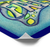 Faith Word Blue Butterfly Poster Art Prints (Ecke)