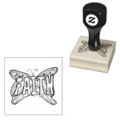 Faith Word Butterfly Rubber Briefmarke Gummistempel (Stempel)