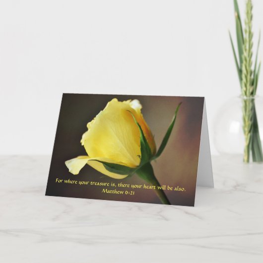 Faith Yellow Rose Friendship Card Karte (Vorderseite)