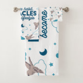 Faith-Zitate und Vogelmuster Badhandtuch Set (Insitu)