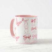 Faithful & Beautiful – Pink Bow Christian Affirmat Tasse (Vorderseite Links)