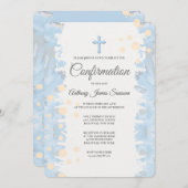 Faithful Blue Religious Einladung (Vorne/Hinten)