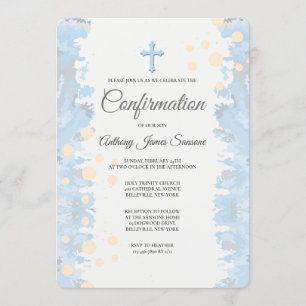 Faithful Blue Religious Einladung