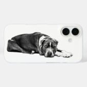 Faithful Eyes Pitbull Mix Portrait Phone Case (Rückseite (Horizontal))