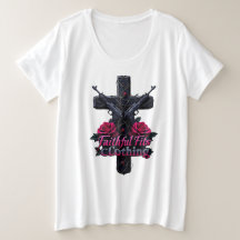 Faithful Fits Frauen plus Größe Basic Weiß tee