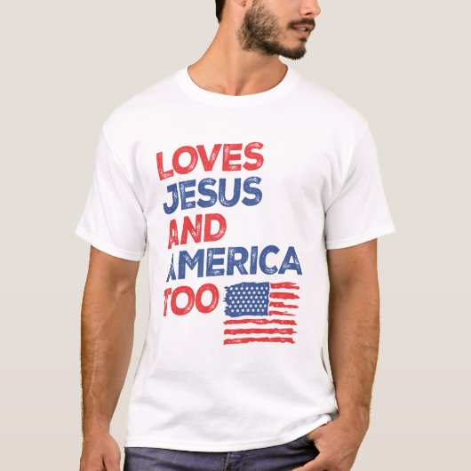 Faithful Freedom: Lieben Jesus und Amerika auch T-Shirt (Vorderseite)