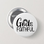 Faithful Gospel Graphics Faith Art Christliche Fan Button (Vorne & Hinten)