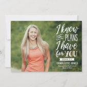 Faithful Grad EDITABLE FARBEN Abschluss Foto Einladung (Vorderseite)