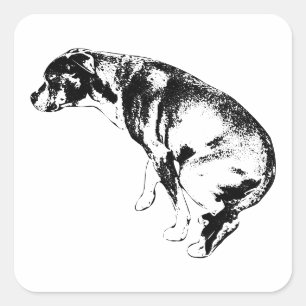 Faithful Guardian in Tinte Quadratischer Aufkleber