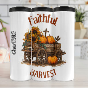 Faithful Harvest Wagon Graphic Thermosbecher