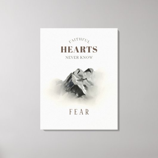 Faithful Inspiraional Zitat Wasserfarbener Berg Leinwanddruck (Vorderseite)