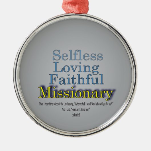 Faithful Missionary Ornament Aus Metall (Vorne)