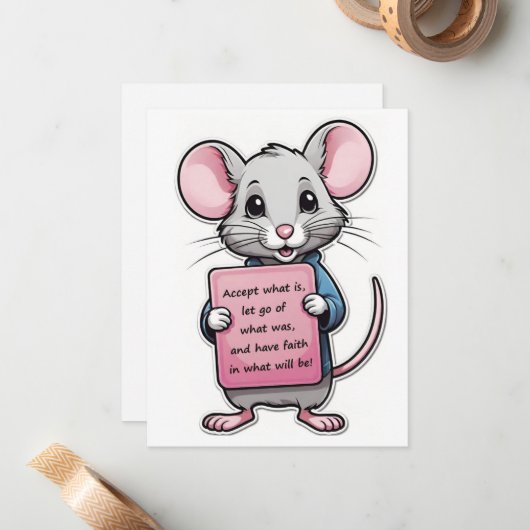 Faithful Mouse Note Card Mitteilungskarte (Vorderseite/Rückseite Beispiel)