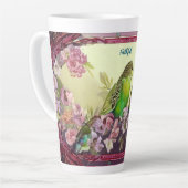 Faithful Parakeys und rosa Blüten Milchtasse (Linke Ecke)