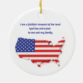 Faithful Steward of USA - Round Keramik Ornament (Hinten)