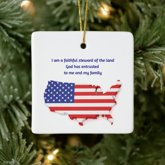 Faithful Steward of USA - Square Keramikornament (Baum)