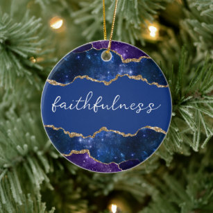 Faithfulness Inspiration Word Galaxie Agate Keramik Ornament