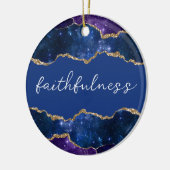 Faithfulness Inspiration Word Galaxie Agate Keramik Ornament (Links)