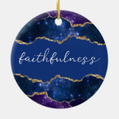 Faithfulness Inspiration Word Galaxie Agate Keramik Ornament (Hinten)