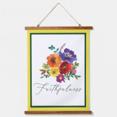 Faithfulness mehrfarbig blumenreich wandteppich mit holzrahmen (Vorderseite)