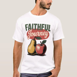 Faithly Journey Pear Apple Retro Christliches T-Sh T-Shirt