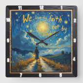 Faith's Journey: Über das hinaus, was gesehen wird Quadratische Wanduhr (Vorderseite)