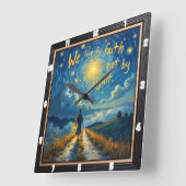 Faith's Journey: Über das hinaus, was gesehen wird Quadratische Wanduhr (Winkel)