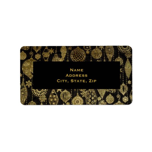 Faix Gold Weihnachtsschmuck Adressaufkleber (Vorne)