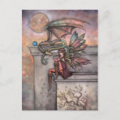 Faiy and Dragon Fantasy Art Postcard Postkarte (Vorderseite)