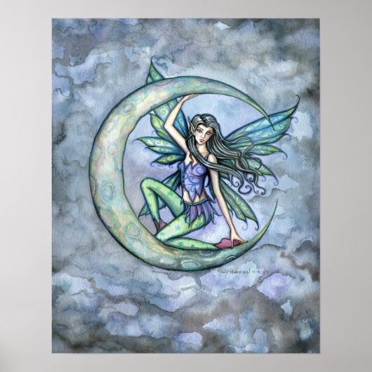 Faiy and Moon Fantasy Art Poster (Vorne)