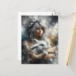 Faiy und ihr wunderbares Kaninchen Postkarte