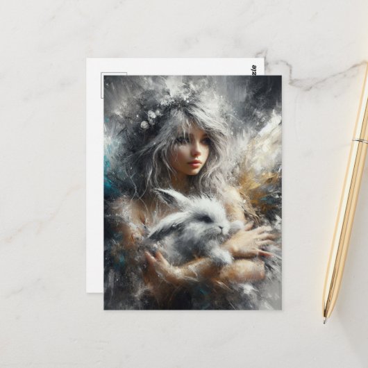 Faiy und ihr wunderbares Kaninchen Postkarte (Vorderseite/Rückseite Beispiel)