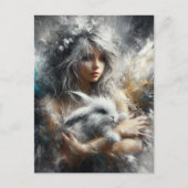 Faiy und ihr wunderbares Kaninchen Postkarte (Vorderseite)