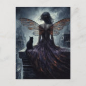 Faiy und ihre Katze überblicken die Fantasie der S Postkarte (Vorderseite)