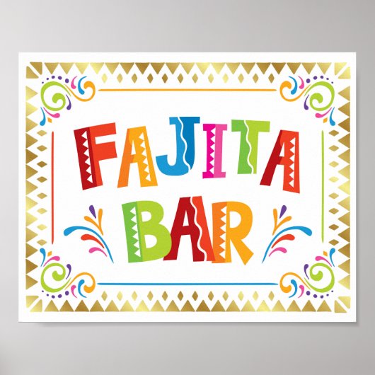 FAJITA BAR Fiesta Party Signa Print Poster (Vorne)