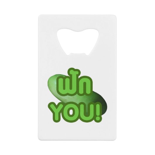 FAK DICH! ... Grüner Squash (Winter Melon) Geldbeutel Flaschenöffner (Vorderseite)