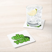 FAK DICH! ... Grüner Squash (Winter Melon) Rechteckiger Pappuntersetzer (Vor Ort)