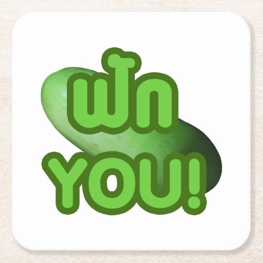 FAK DICH! ... Grüner Squash (Winter Melon) Rechteckiger Pappuntersetzer (Vorderseite)