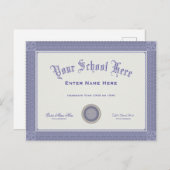 Fake Abschluss Diplomarbeit für Ihre Textpostkarte Postkarte (Vorne/Hinten)