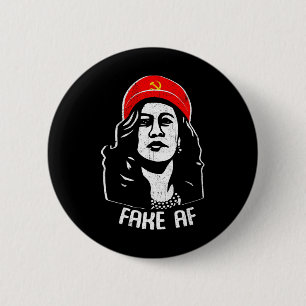 Fake Af Kamala Harris Kommunismus Spaß Männer Button