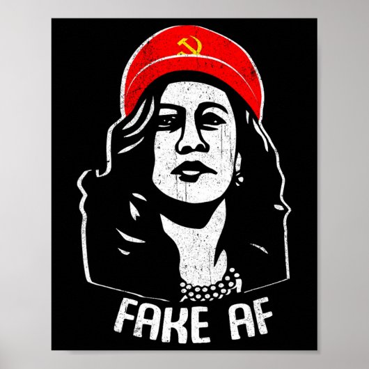Fake Af Kamala Harris Kommunismus Spaß Männer Poster (Vorne)