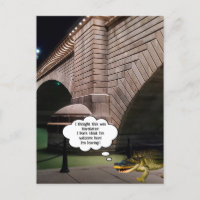 (Fake) Alligator beim Baden an der London Bridge