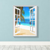 Fake "Beach Ocean View" Leinwanddruck (Insitu (Holzboden))