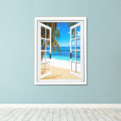 Fake "Beach Ocean View" Leinwanddruck (Insitu (Holzboden))