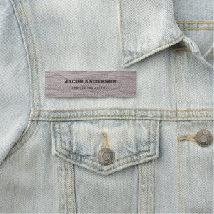 Fake Beige Snakeskin Name Tag Namensschild