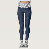 Fake Blue Jeans White Lace Leggings (Vorderseite)