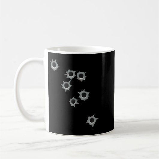 Fake Bullet Hole Funny Costume Graphic Design Kaffeetasse (Links)